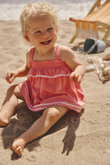 Beach Coral Smocked Top with Bloomer