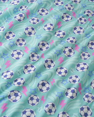 Aqua Soccer Stars Fitted Crib Sheet