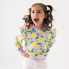 Lavender Sunny Citrus Flutter Crewneck