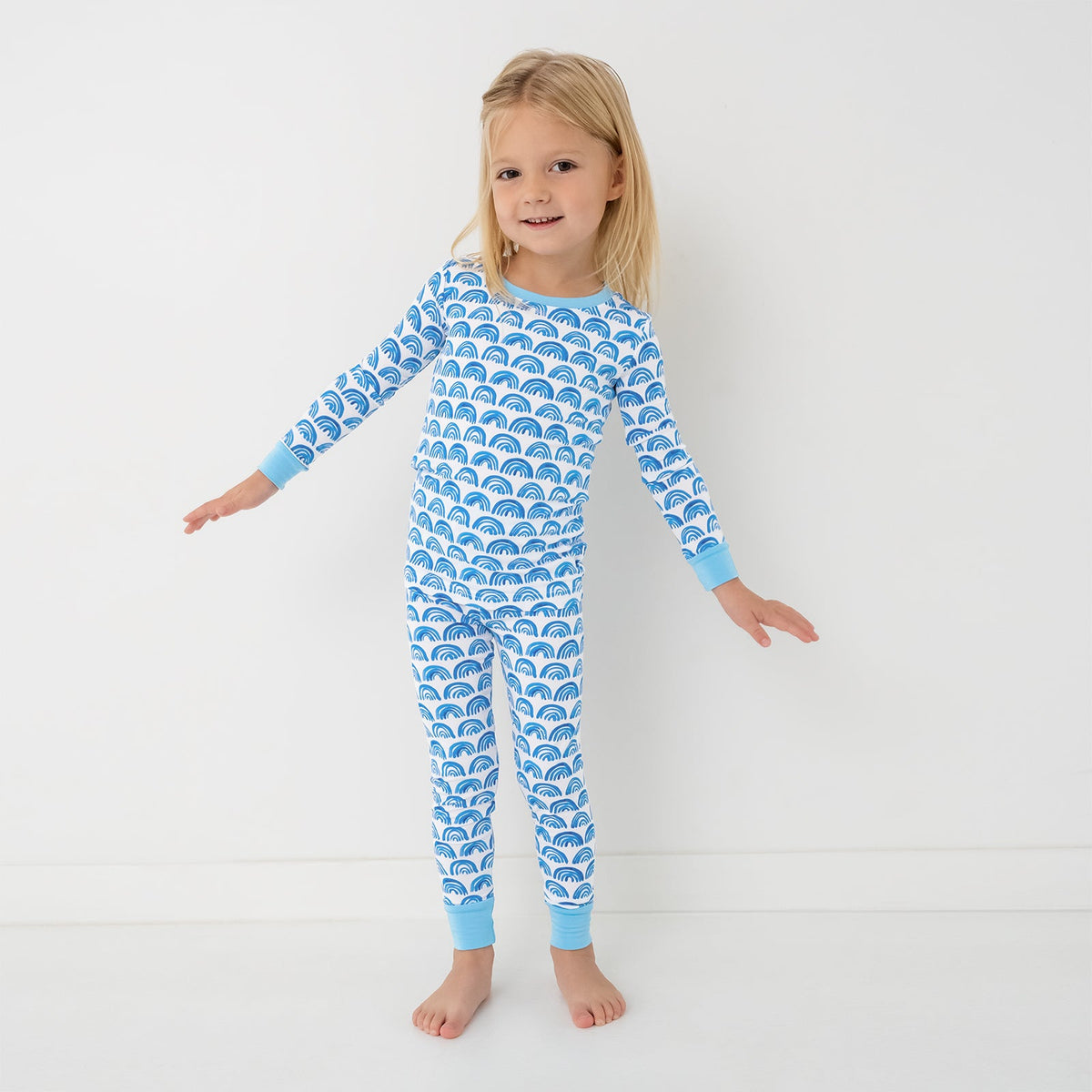 Blue Rainbows Two-Piece Pajama Set