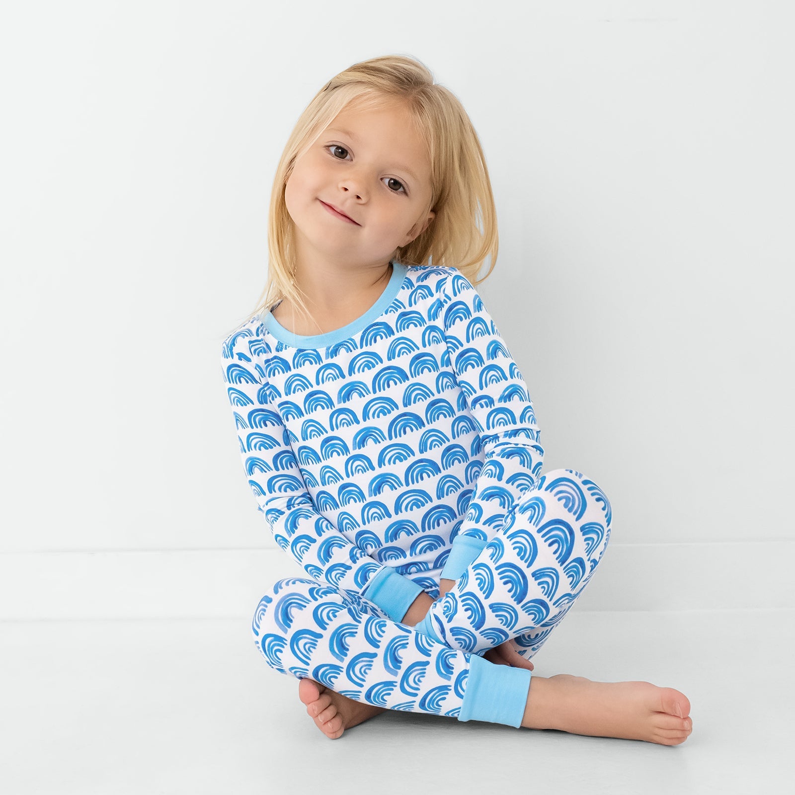 Blue Rainbows Two-Piece Pajama Set