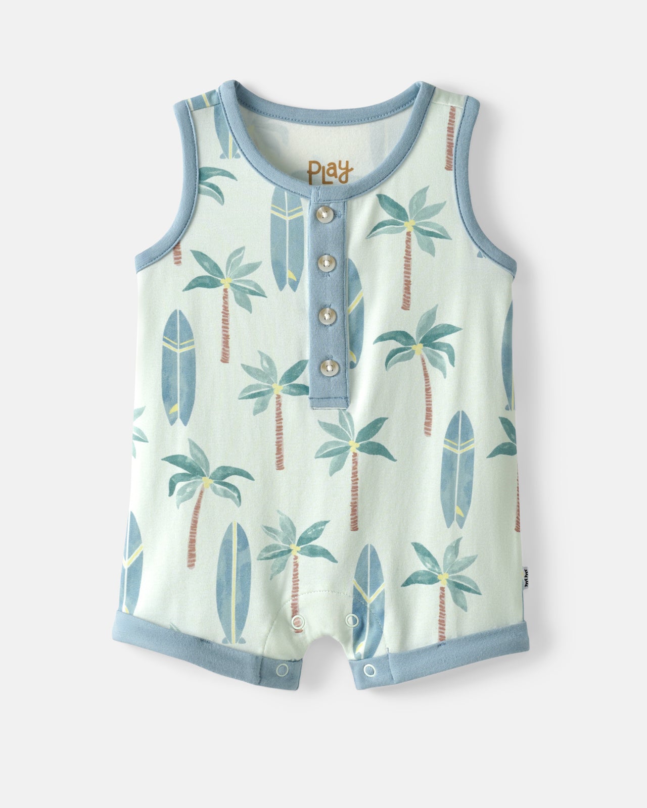 Palm Dunes Henley Romper
