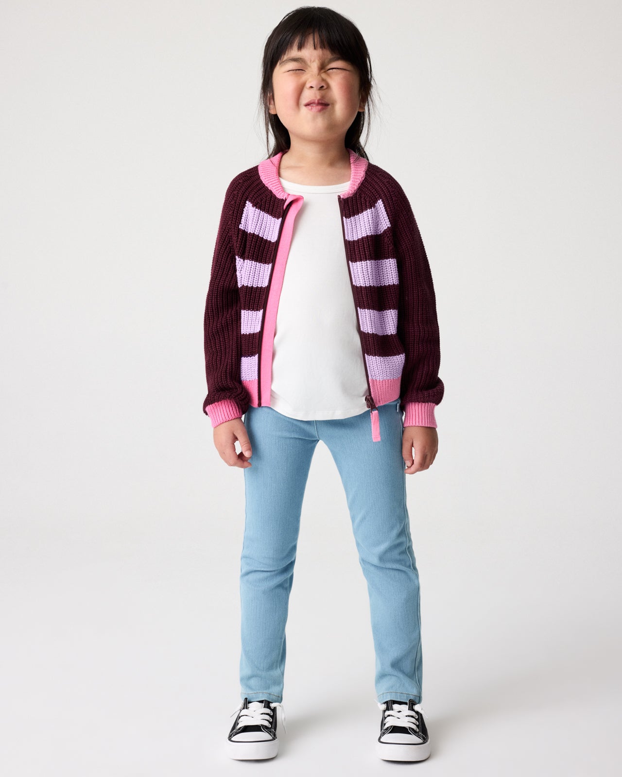 Powder Lilac Stripe Bomber Jacket