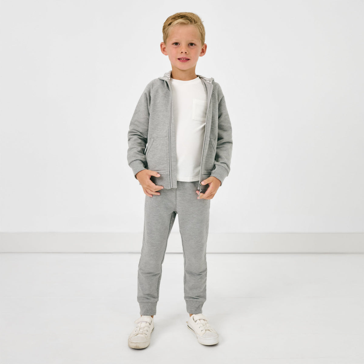 Heather Gray Zip Hoodie